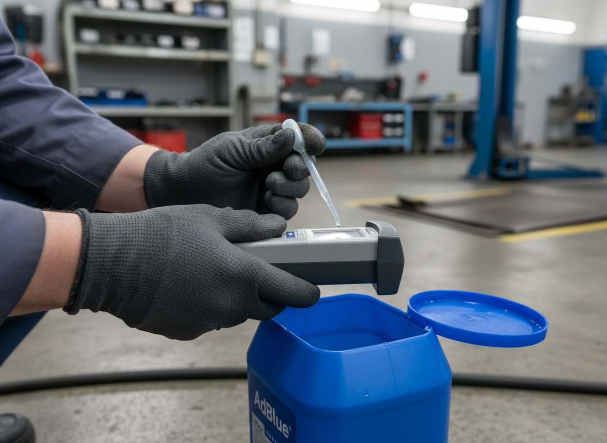 AdBlue quality test using a refractometer during P207F diagnosis