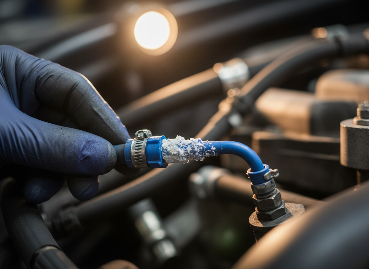 Ford EcoBlue AdBlue system concept showing pump and pressure line related to P20E8 fault