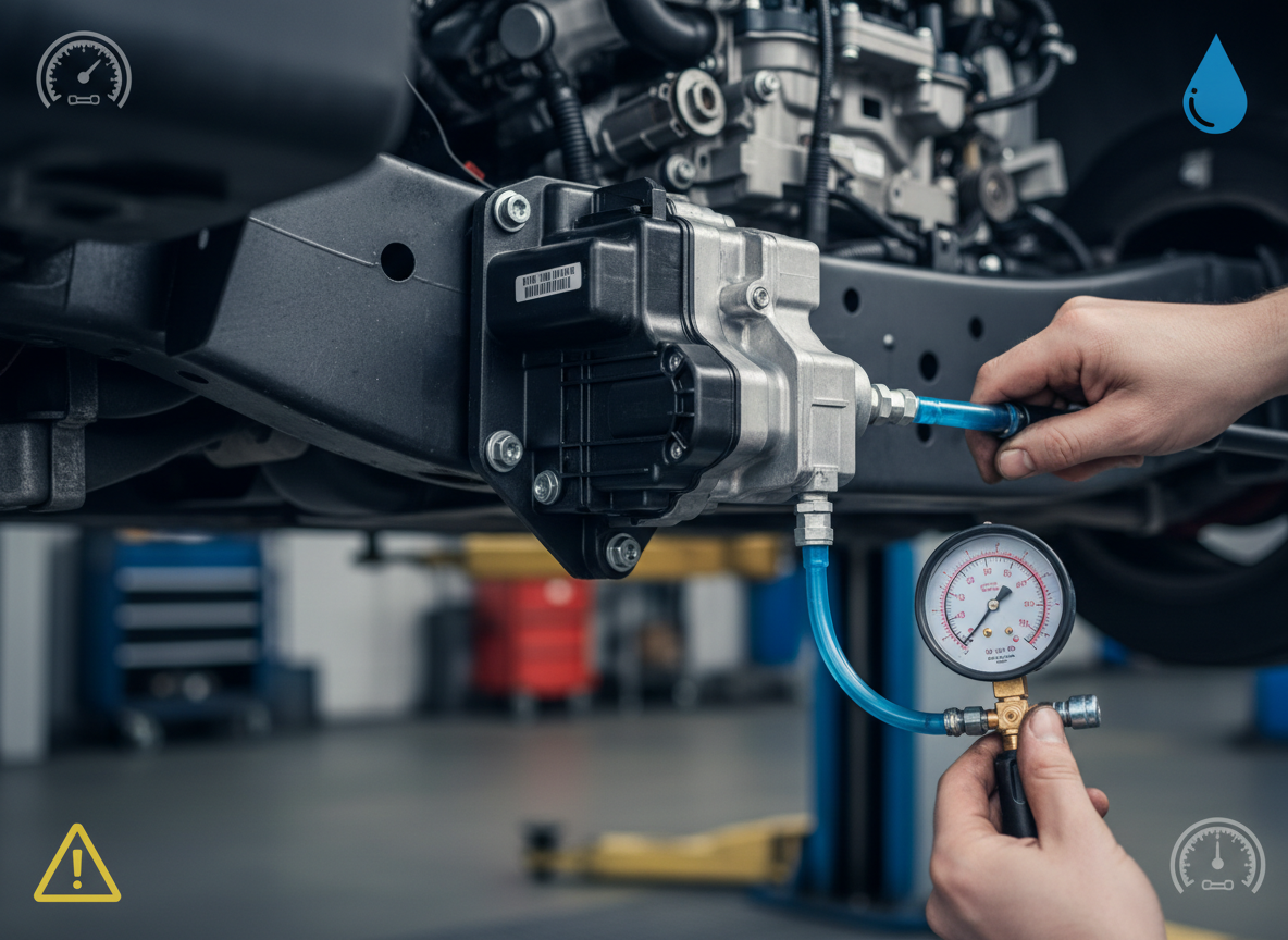 AdBlue crystallisation causing restriction near dosing injector leading to low pressure P20E8