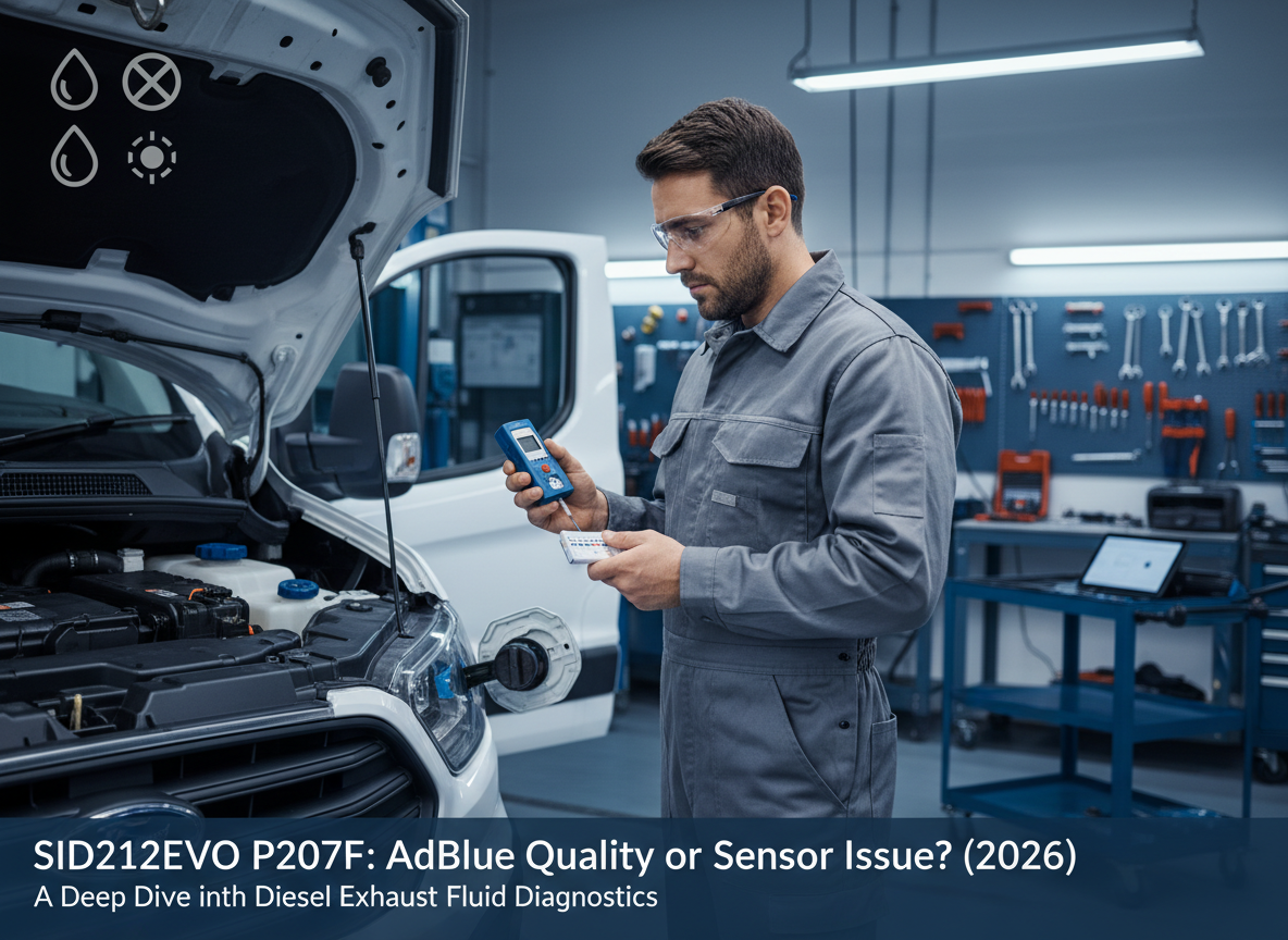 Ford EcoBlue AdBlue quality warning concept for SID212EVO P207F fault code