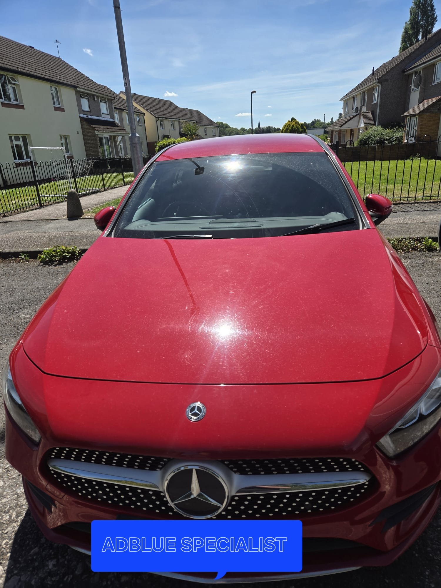 Red Mercedes A-Class after a mobile AdBlue removal by AdBlue Specialist in Stoke-on-Trent