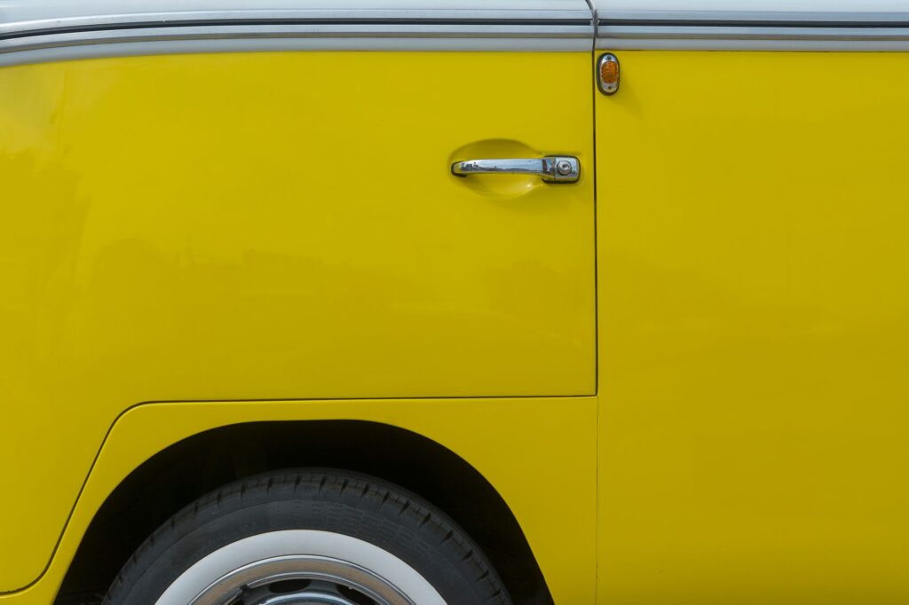 Silver VW Transporter T6.1 van parked on a commercial driveway during a mobile AdBlue diagnosis visit