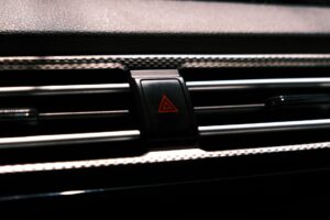 Diesel van dashboard showing an illuminated amber AdBlue warning light