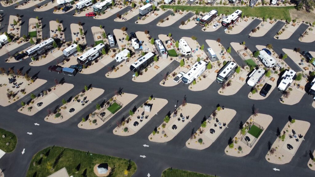 Motorhome AdBlue problems — coachbuilt motorhomes parked on a storage site between trips