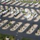 Motorhome AdBlue problems — coachbuilt motorhomes parked on a storage site between trips